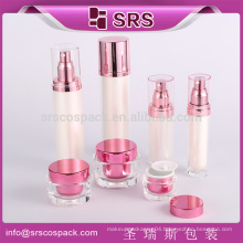 China Drum Shape Cosmetic Bottle With Round Cap Made Of Acrylic Empty Plastic Bottle